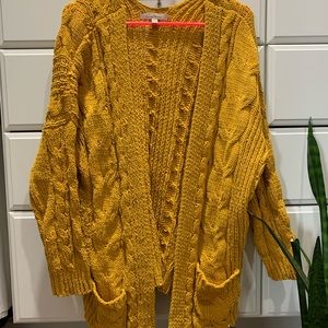 Mustard Yellow knit cardigan